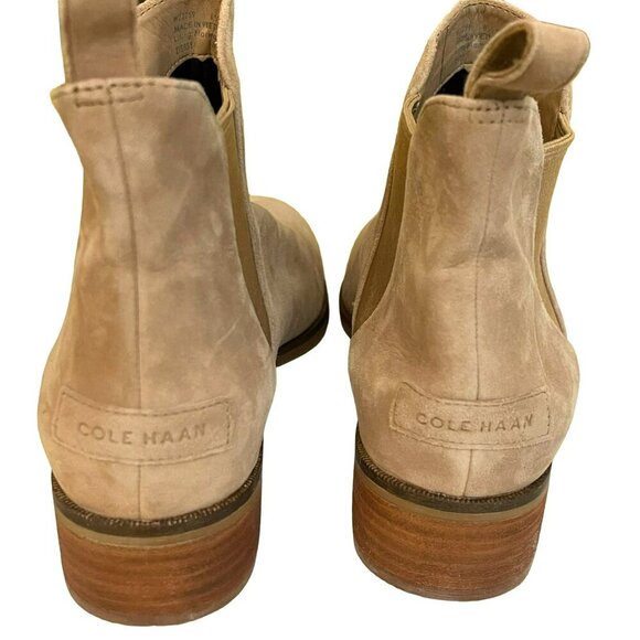 Cole Haan $250 Laina Beige Suede Ankle Bootie Size 8.5 B NEW - Picture 4 of 7